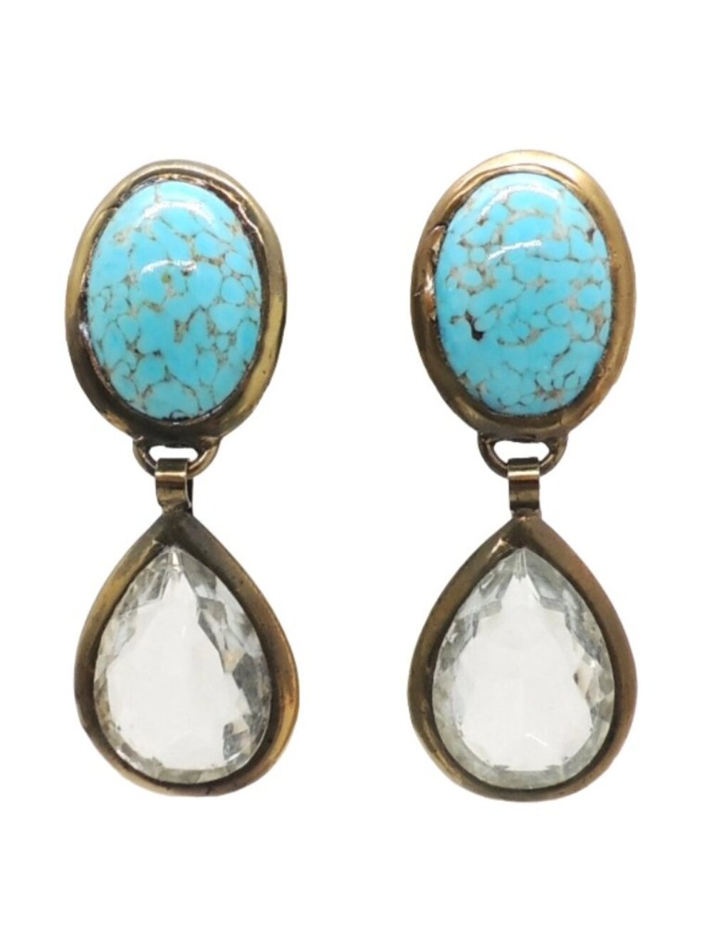 Vintage Signed Pellini Italy Runway Statement Couture Drop Clip Earrings